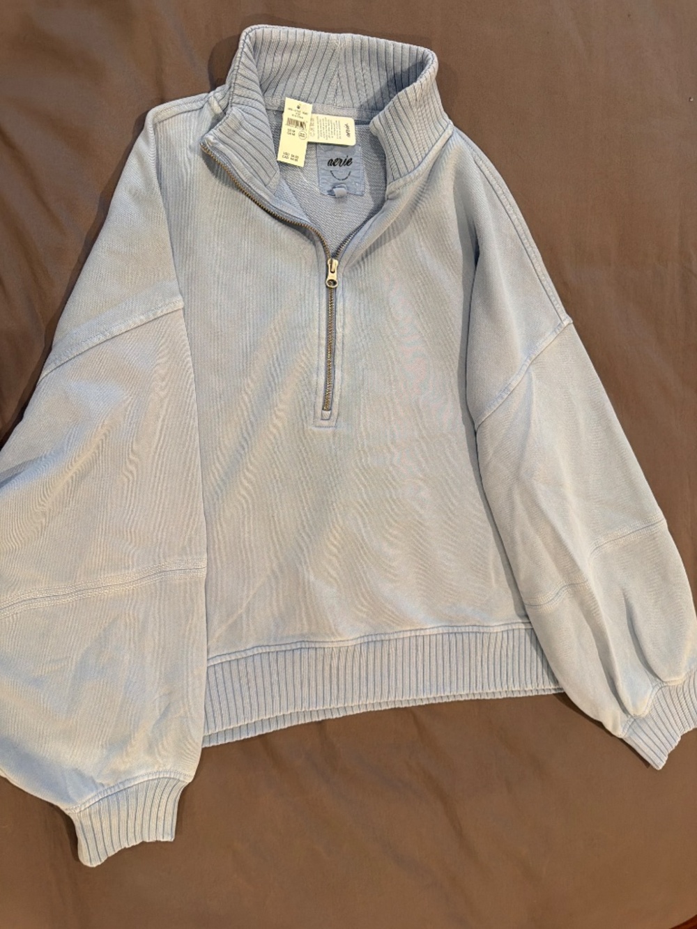 NWT Aerie Blue Oversized Full-Zip Sweatshirt – Size M - Picture 3 of 7